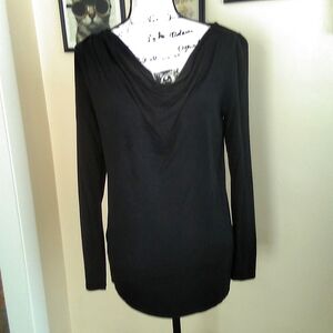 Chic Black Long Sleeve Top (sz M)